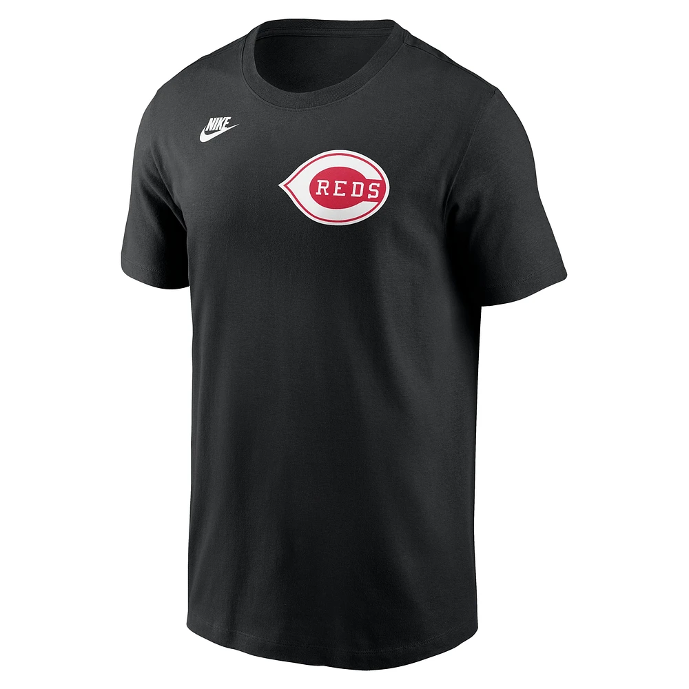 Men's Nike Black Cincinnati Reds Cooperstown Wordmark T-Shirt