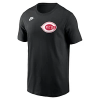 Men's Nike Black Cincinnati Reds Cooperstown Wordmark T-Shirt