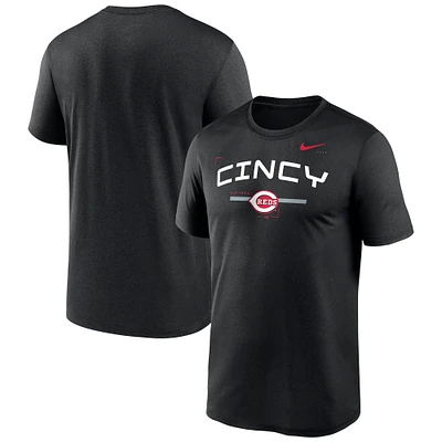 T-shirt d'entraînement Nike noir pour homme Cincinnati Reds Local Legend