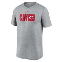 Men's Nike  Heather Gray Cincinnati Reds Tricode Legend Performance T-Shirt