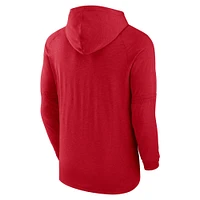 Men's Nike Heather Red Cincinnati Reds Authentic Collection Early Work Tri-Blend Performance Pullover Hoodie