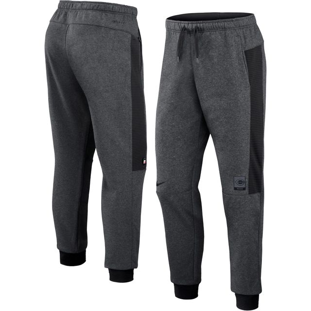Pantalon de jogging Flux Performance Nike pour homme, gris chiné/noir, Cincinnati Reds Authentic Collection