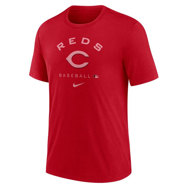 T-shirt Nike rouge Cincinnati Reds Authentic Collection Tri-Blend Performance pour homme