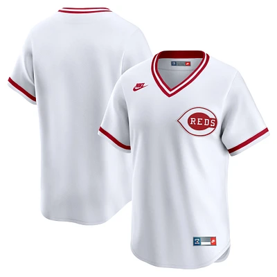 Maillot Nike blanc pour homme Cincinnati Reds Throwback Cooperstown Collection Limited