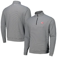 Men's Peter Millar Black Cincinnati Reds Perth Sugar Stripe Performance Quarter-Zip Top