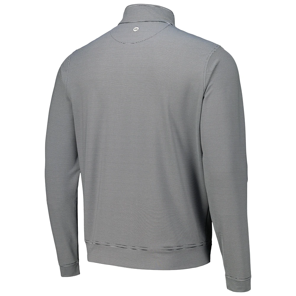 Men's Peter Millar Black Cincinnati Reds Perth Sugar Stripe Performance Quarter-Zip Top