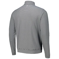 Men's Peter Millar Black Cincinnati Reds Perth Sugar Stripe Performance Quarter-Zip Top