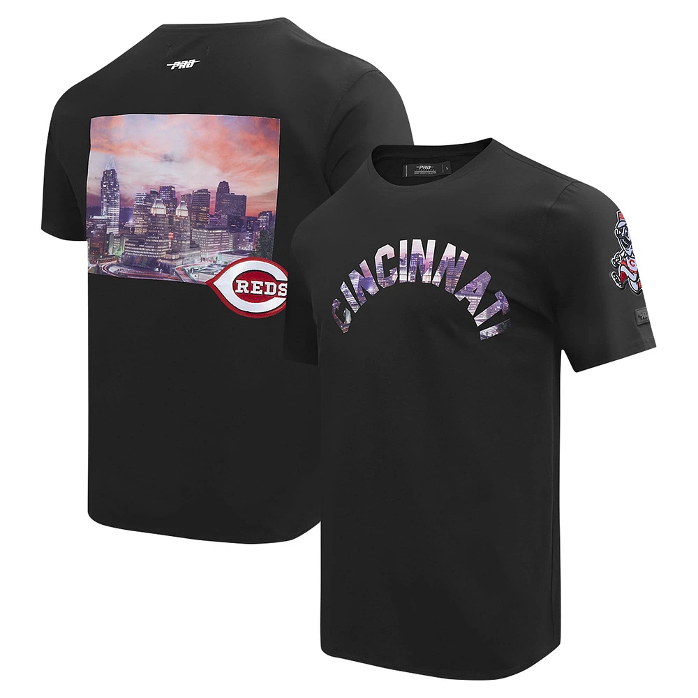 T-shirt noir Pro Standard pour hommes, paysage urbain des Reds de Cincinnati