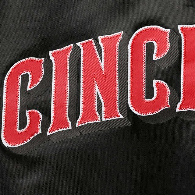 Veste Pro Standard Cincinnati Reds en satin à boutons-pression pour homme, noir
