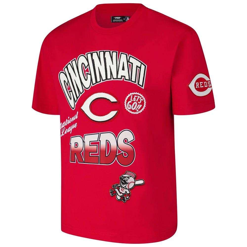 Men's Pro Standard Red Cincinnati Reds Turn It Up Dropped Shoulder T-Shirt
