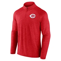 Men's Profile Red Cincinnati Reds Big & Tall Raglan Quarter-Zip Top