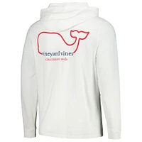 Men's Vineyard Vines White Cincinnati Reds Long Sleeve Hoodie T-Shirt