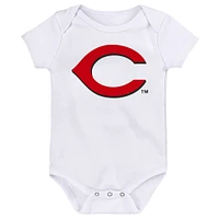 Newborn & Infant Heather Gray/Red/White Cincinnati Reds Minor League Player Three-Pack Bodysuit Set