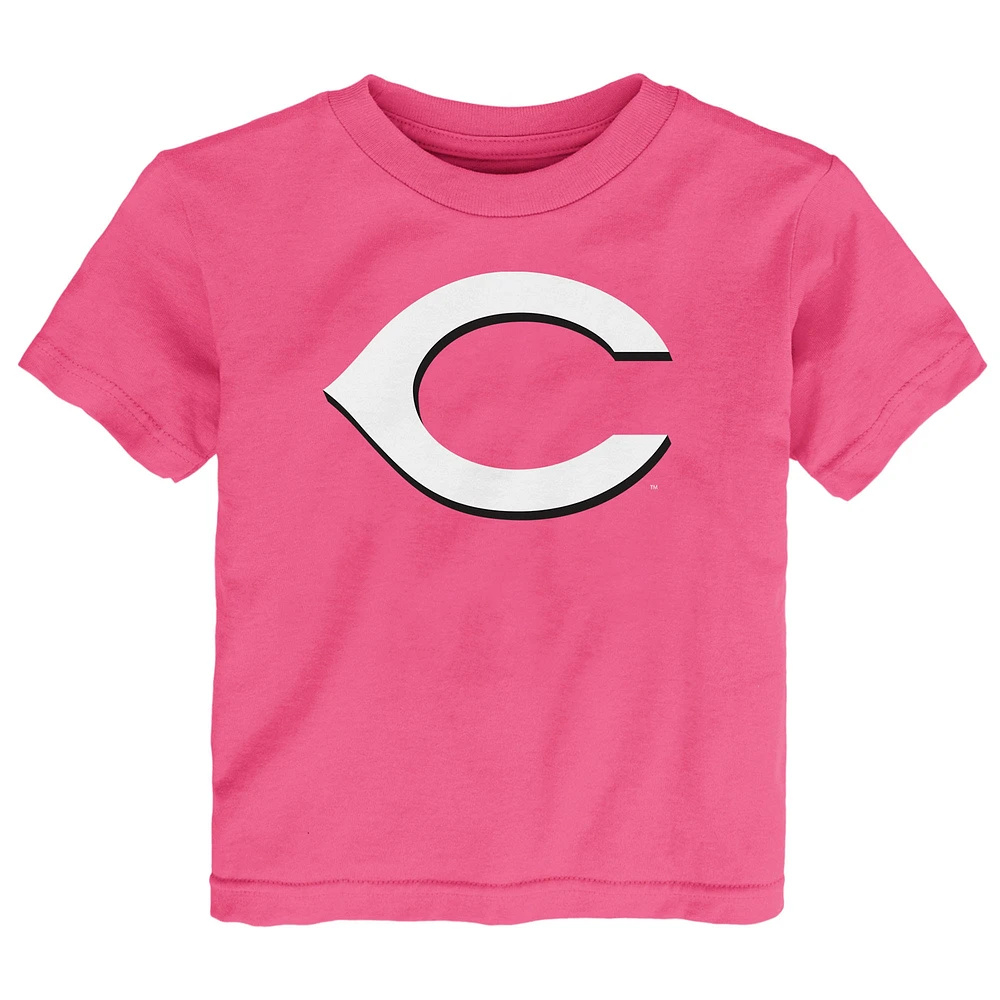 Toddler  Pink Cincinnati Reds Primary Logo T-Shirt