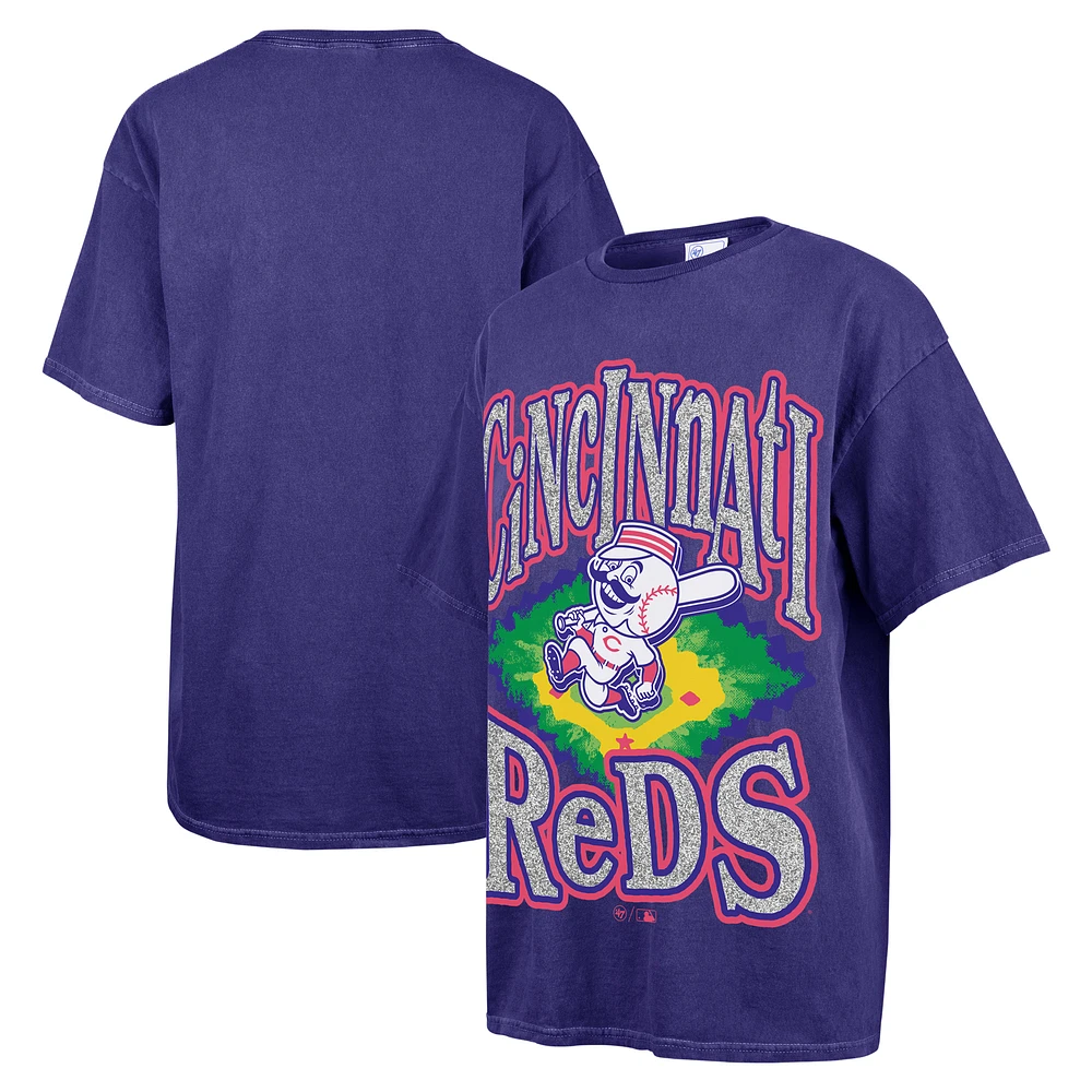 T-shirt petit ami '47 Navy Cincinnati Reds Flashing Lights pour femmes