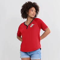 Women's Fanatics Red Cincinnati Reds Cooperstown Collection League Diva Raglan V-Neck T-Shirt