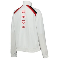 Veste de survêtement à glissière pleine longueur pour femme G-III 4Her by Carl Banks White Cincinnati Reds Red Flag