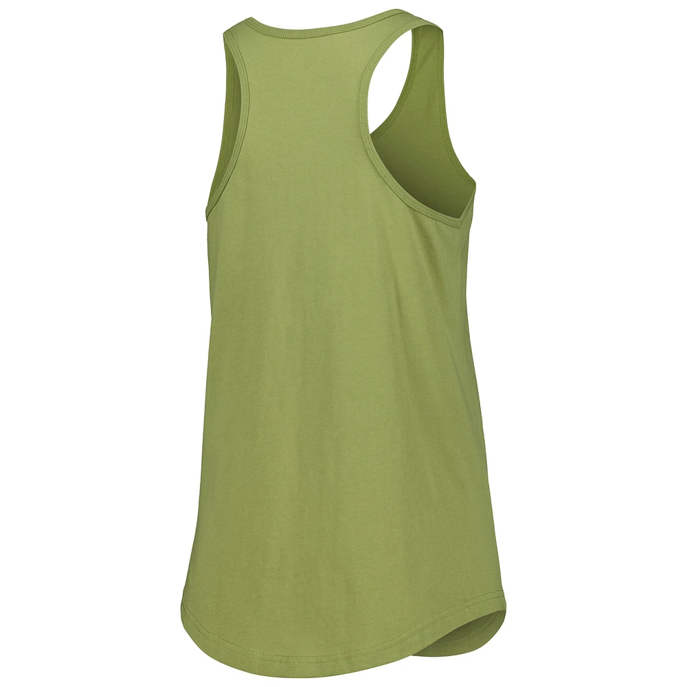 Women's New Era Olive Cincinnati Reds Armed Forces Day Tank Top