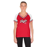 Women's New Era Red Cincinnati Reds Gameday Raglan V-Neck T-Shirt
