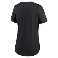 Women's Nike Black Cincinnati Reds Big Swoosh Tri-Blend Scoop Neck T-Shirt