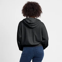 Women's Nike Black Cincinnati Reds Cropped Chill Full-Zip Hoodie