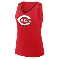 Women's Red Cincinnati Reds Stellar Win V-Neck Tank Top