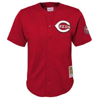 Maillot d'entraînement au bâton en maille pour jeunes Mitchell & Ness Ken Griffey Jr. Red Cincinnati Reds Cooperstown Collection
