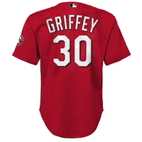 Maillot d'entraînement au bâton en maille pour jeunes Mitchell & Ness Ken Griffey Jr. Red Cincinnati Reds Cooperstown Collection