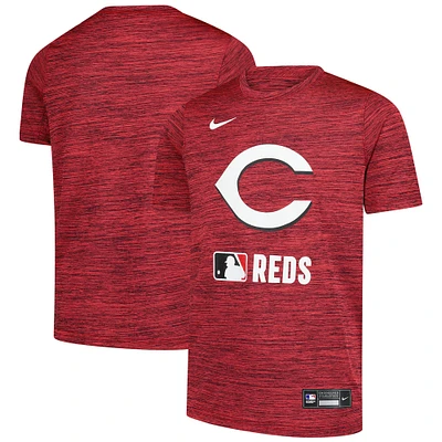 T-shirt Nike rouge Cincinnati Reds Authentic Collection Velocity Performance pour jeune
