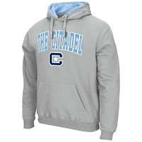 Men's Colosseum Gray Citadel Bulldogs Arch & Logo 3.0 Pullover Hoodie