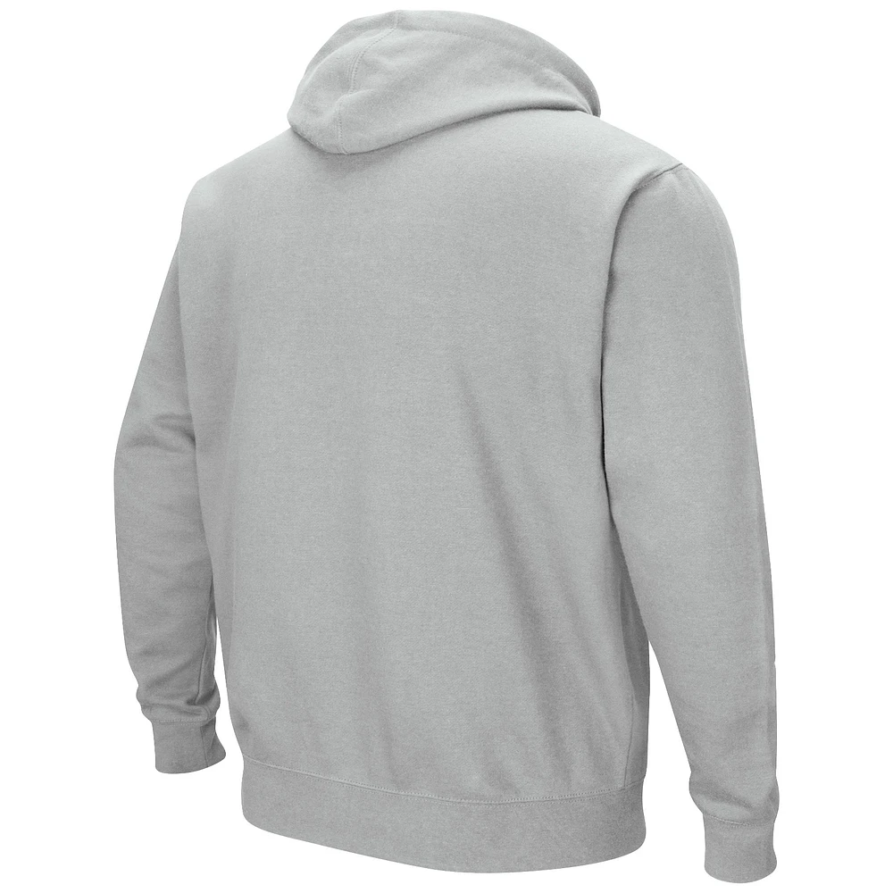 Men's Colosseum Gray Citadel Bulldogs Arch & Logo 3.0 Pullover Hoodie