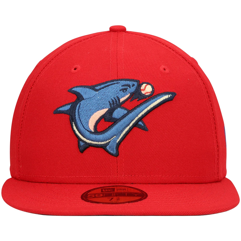 Men's New Era Red Clearwater Threshers Home Authentic Collection 59FIFTY Fitted Hat