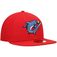 Men's New Era Red Clearwater Threshers Home Authentic Collection 59FIFTY Fitted Hat