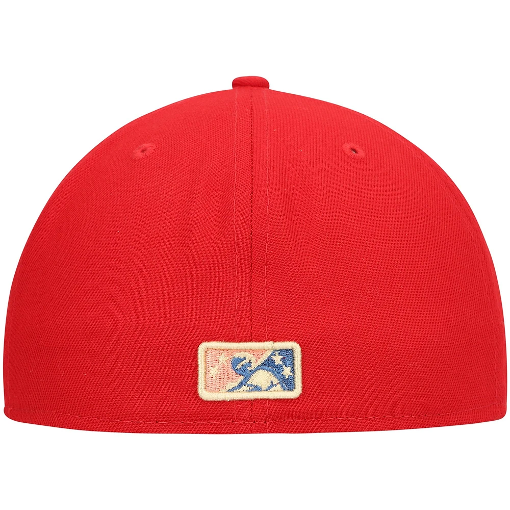 Men's New Era Red Clearwater Threshers Home Authentic Collection 59FIFTY Fitted Hat