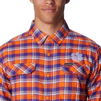 Columbia  Orange Clemson Tigers Flare Gun Flannel Long Sleeve Shirt
