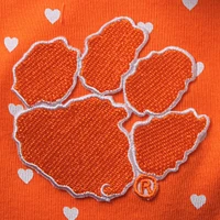 Girls Newborn & Infant Orange Clemson Tigers Hearts Bodysuit and Headband Set