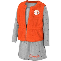 Girls Toddler Colosseum Orange Clemson Tigers Meowing Vest & Dress Set