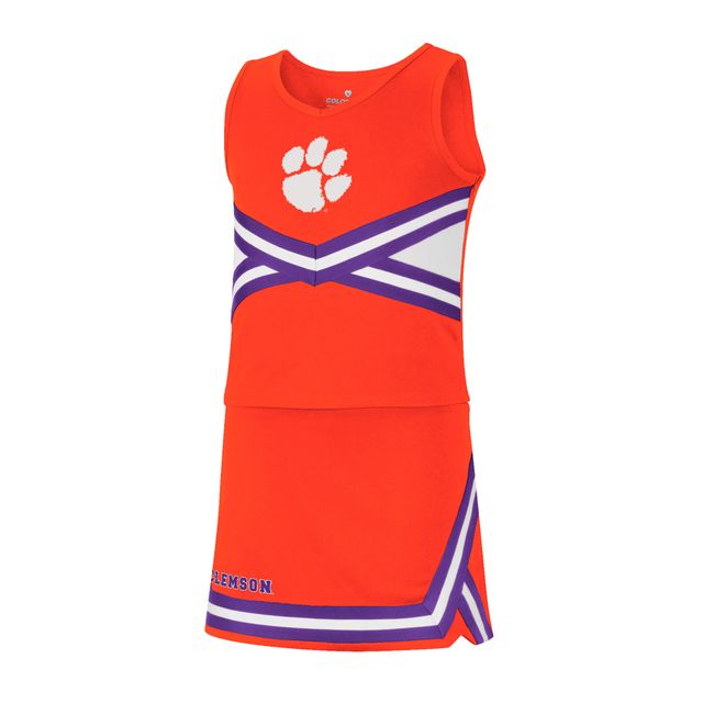 Girls Youth Colosseum Orange Clemson Tigers Carousel Ensemble de pom-pom girl