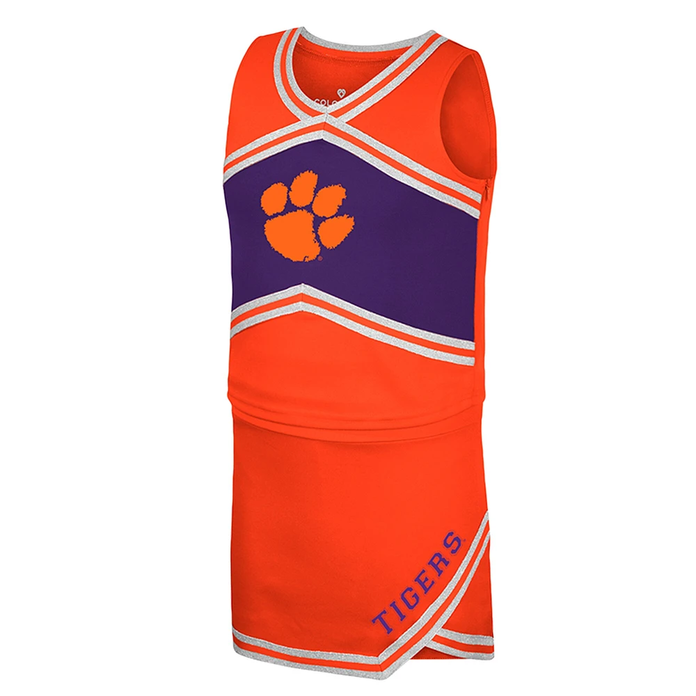 Girls Youth Colosseum Orange Clemson Tigers Cheerleader Top & Skirt Set