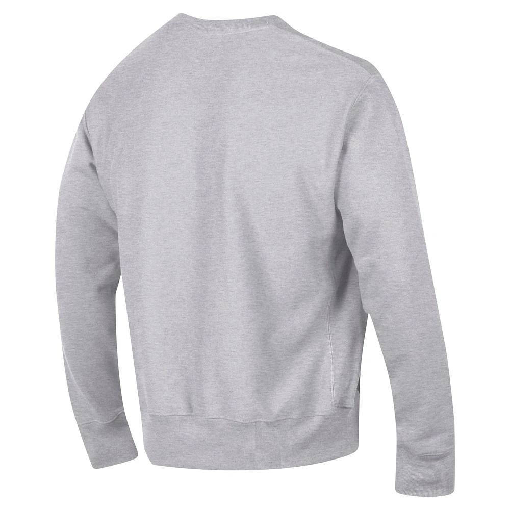Men's Champion Heather Gray Clemson Tigers Vault Late Night Reverse Weave Pullover Sweatshirt