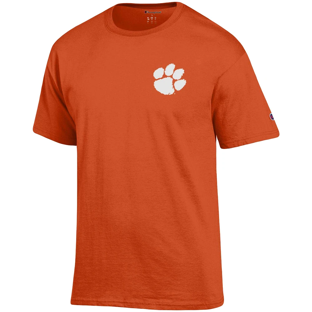 Men's Champion Orange Clemson Tigers Stack 2-Hit T-Shirt