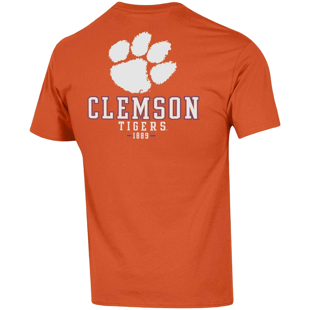 Men's Champion Orange Clemson Tigers Stack 2-Hit T-Shirt