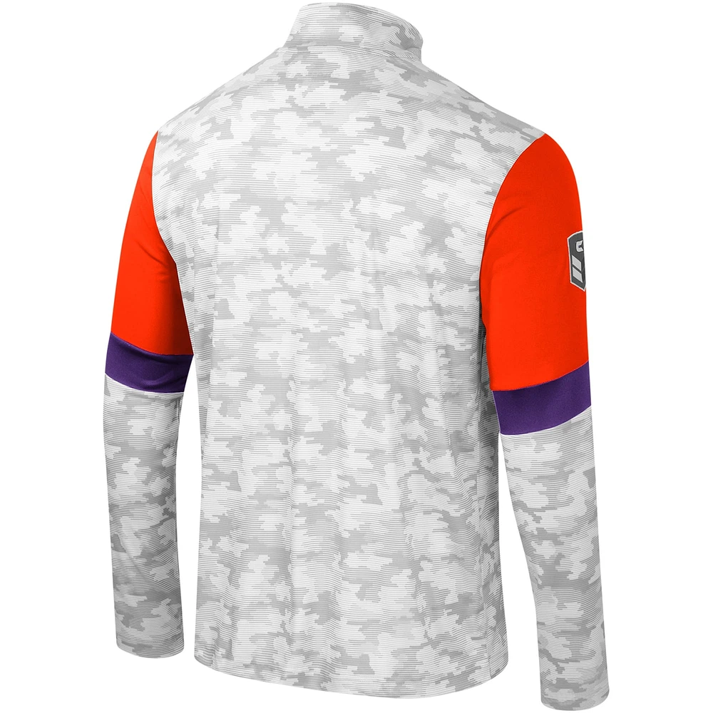 Men's Colosseum  Camo Clemson Tigers OHT Military Appreciation Tomahawk Quarter-Zip Windshirt