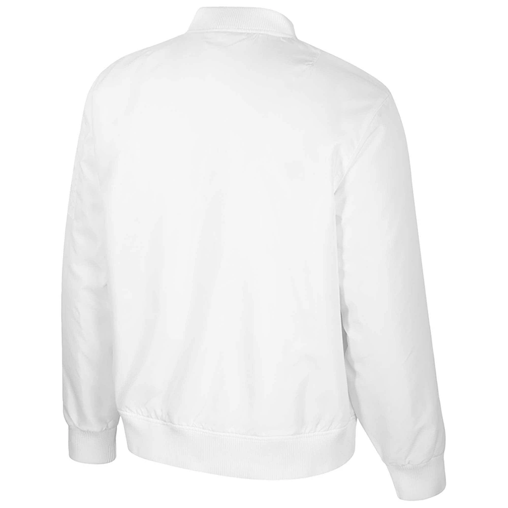 Men's Colosseum Clemson Tigers White Rabbit Full-Zip Bomber Jacket