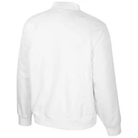 Men's Colosseum Clemson Tigers White Rabbit Full-Zip Bomber Jacket