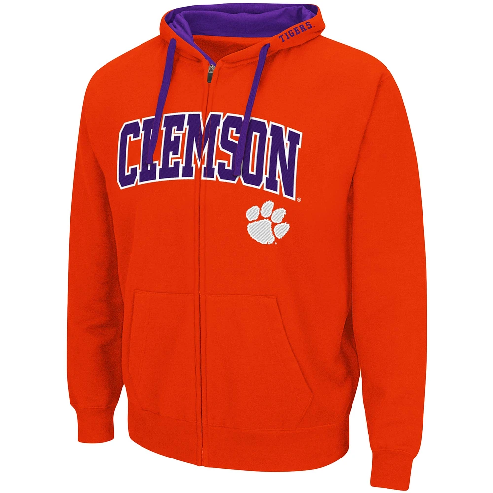 Men's Colosseum Orange Clemson Tigers Big & Tall Full-Zip Hoodie