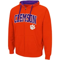 Men's Colosseum Orange Clemson Tigers Big & Tall Full-Zip Hoodie