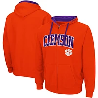 Men's Colosseum Orange Clemson Tigers Big & Tall Full-Zip Hoodie