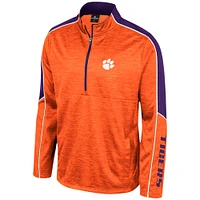 Men's Colosseum Orange Clemson Tigers Marled Half-Zip Jacket