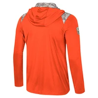 Men's Colosseum Orange Clemson Tigers OHT Military Appreciation Quarter-Zip Hoodie Jacket